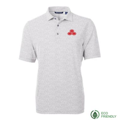 Virtue Eco Pique Botanical Print Recycled Polo Shirt