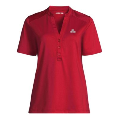 LE - Ladies Rapid Dry Short Sleeve V-neck Henley Polo Shirt