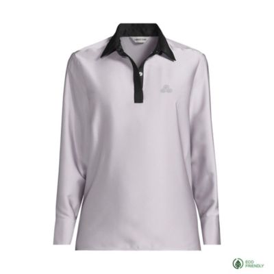 LE - Ladies Petite Charmeuse Contrast Collar Blouse
