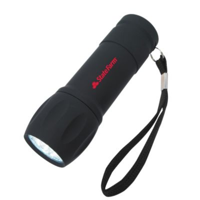 Rubberized Torch Flashlight with Strap (1PC)