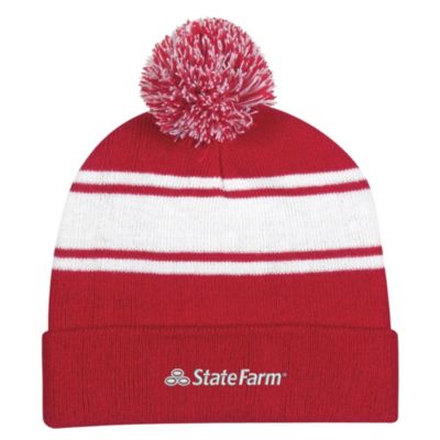 Striped Knit Pom Beanie (1PC)