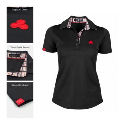 Ladies Black Pique Performance Polo Shirt (1PC)