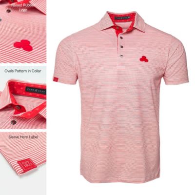 Red Micro-Striped Performance Polo Shirt (1PC)
