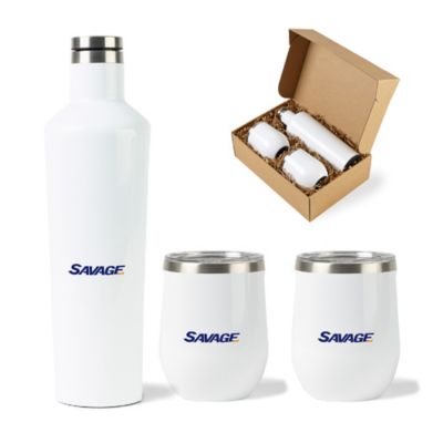 Corkcicle Canteen and Stemless Wine Cup Gift Set - Savage