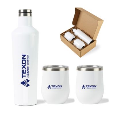 Corkcicle Canteen and Stemless Wine Cup Gift Set - Texon