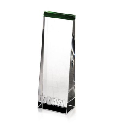 Emerald Wedge Award  - 3 in. x 7 in. x 1.375 in.