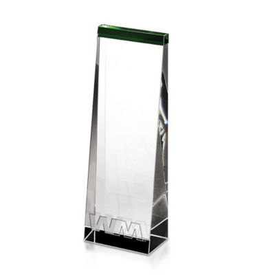 Emerald Wedge Award - 3 in. x 7 in. x 1.375 in.