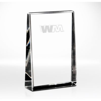 Clear Distinction Rectangle Crystal Award  - 4 in. x 6 in. x 1.375 in.