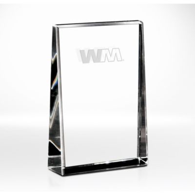 Clear Distinction Rectangle Crystal Award - 4 in. x 6 in. x 1.375 in.