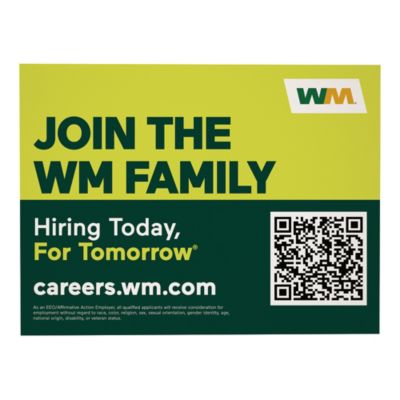 Corrugated Plastic Sign - Single-Sided - 24 in. x 18 in. - Join the WM Family