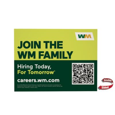 Corrugated Plastic Sign - Double-Sided - 24 in. x 18 in. - Join the WM Family