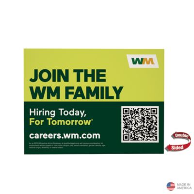 Corrugated Plastic Sign - Double-Sided - 24 in. x 18 in. - Join the WM Family