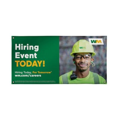 PVC-Free Banner Single-Sided - 4 ft. x 8 ft. - Hiring Event Today