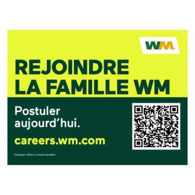 Corrugated Plastic Sign - Double-Sided - 24 in. x 18 in. - Join the WM Family - French