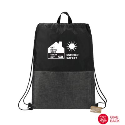 Ash Zippered Recycled Drawstring Bag - Summer Safety