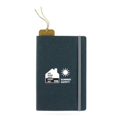 Recycled Bonded Leather Hardcover Notebook - Summer Safety