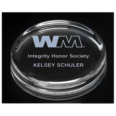 Windsor Paperweight with Personalization - 3.25 in. - Integrity Honor Society