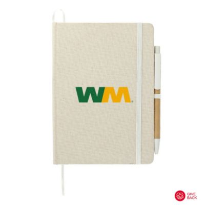 Organic Cotton Bound Notebook with Pen - 5 in. x 7 in.