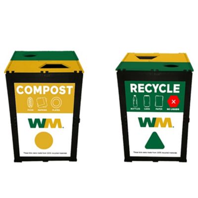 Reusable Recycle and Compost Bin Set