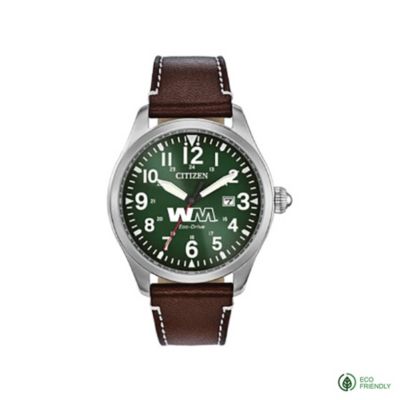 Citizen Eco-Drive Garrison Green Dial Leather Watch