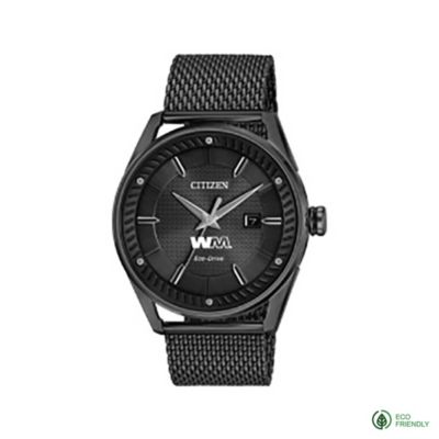 Citizen Eco-Drive Sport Black Dial Mesh Watch