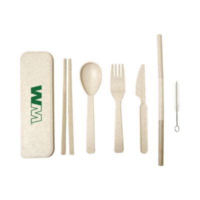 Artesia Wheat Fiber Utensil Set in a Case - Ships From Canada