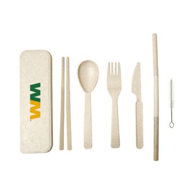 Artesia Wheat Fiber Utensil Set in a Case - Ships from Canada