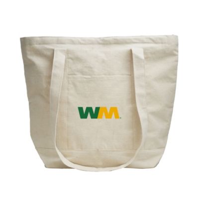Two-Tone Cotton Canvas Tote Bag - 18 in. x 14 in. x 7 in.