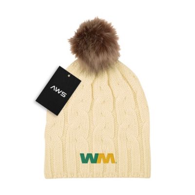 AWS Cameron Cable Knit Pom Beanie