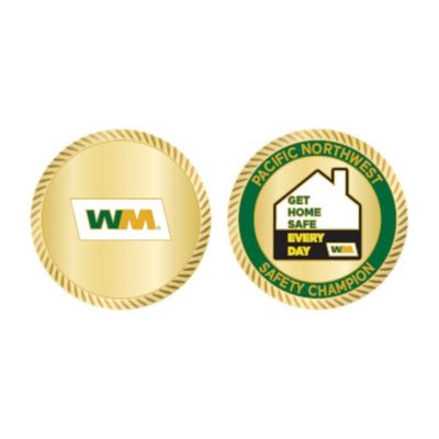 Cloisonne II Die Cast Gold Coin - 1.75 in. - PNW Safety Champion