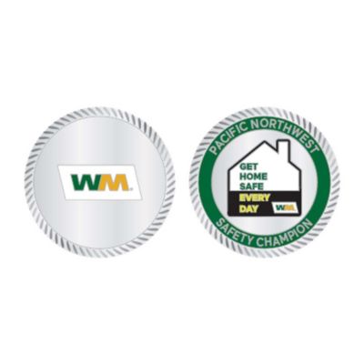 Cloisonne II Die Cast Silver Coin - 1.75 in. - PNW Safety Champion