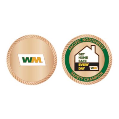 Cloisonne II Die Cast Copper Coin - 1.75 in. - PNW Safety Champion