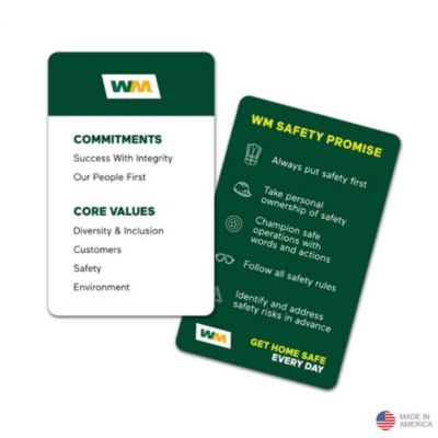 WM Commitments & Values Wallet Card - English