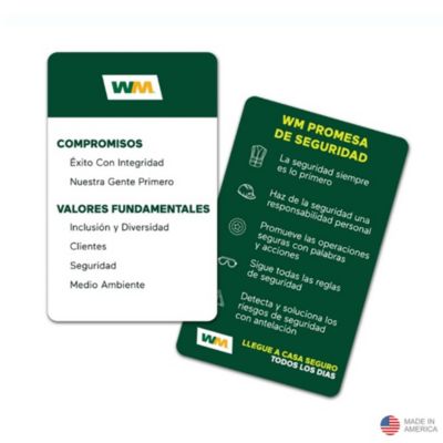 WM Commitments & Values Wallet Card - Spanish 
