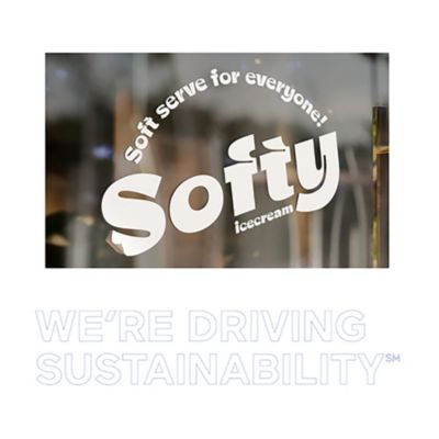 Driving Sustainability Vinyl Lettering