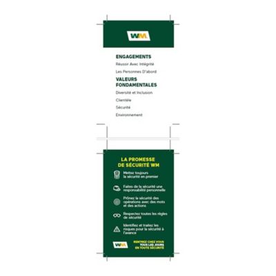 Commitments and Values Wallet Card - French Version