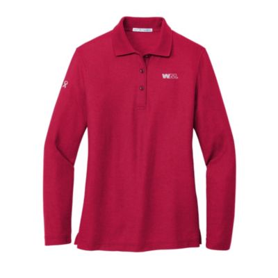 Port and Company Ladies Silk Touch Long Sleeve Polo - Go Red Day