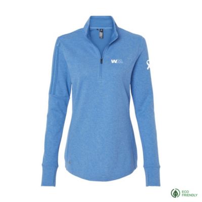 Ladies Adidas 3-Stripes Quarter Zip Sweater - Prostate Cancer Awareness