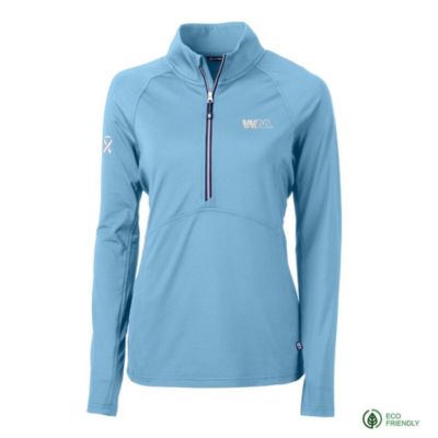 Ladies Cutter & Buck Adapt Eco Knit Stretch Recycled Half Zip Pullover - Prostate Cancer Awareness