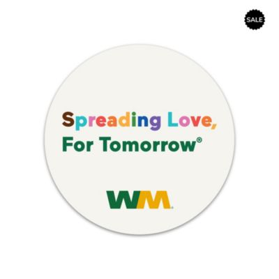 Vinyl Circle Sticker - 3.25 in. - Spreading Love Pride (LowMin)