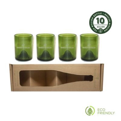 Refresh Glass Green 4-Pack Glasses - 12 oz. - Breeze